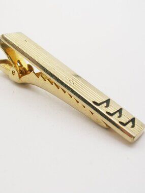 Vintage Tie Clip Bar Music Notes Musician Gift Classic Anson Necktie Holder